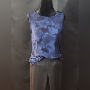 Tahari Women's BlueTie-Dye Tank Top Size S/M